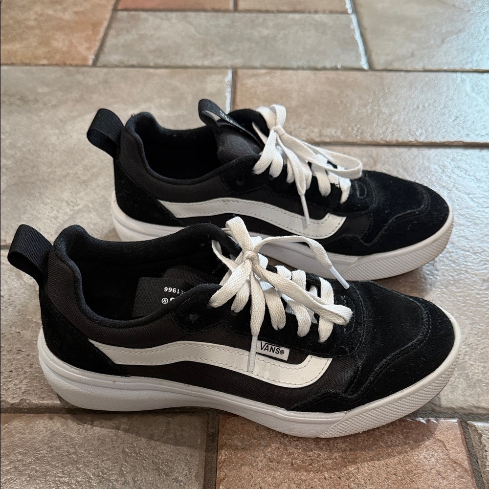 Vans Black and White Low-Profile Skate Sneakers